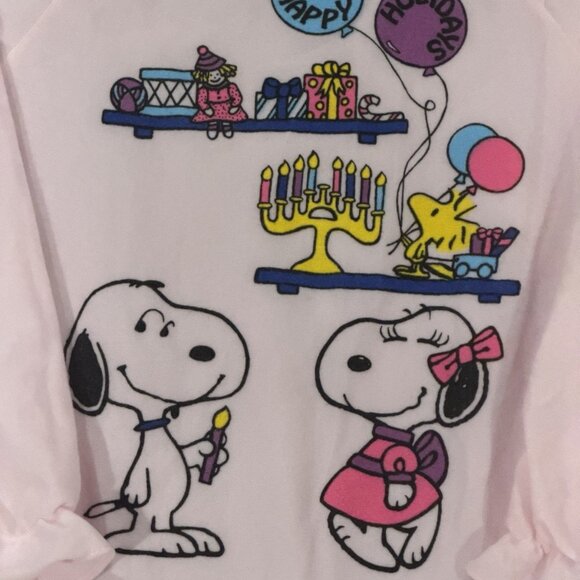 Vintage 1988 Peanuts Snoopy & Belle Happy Holiday Nightgown Girls Size 14/16 - Picture 3 of 7